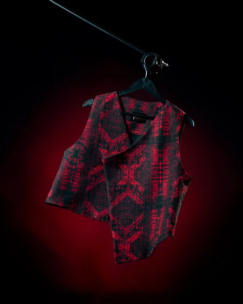 جلیقه غیرقرینه فرش لاکی وینتیج