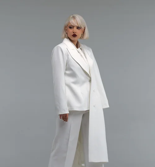 کت classy سفید بدون آستر