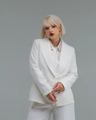 کت کوتاه classy سفید بدون آستر