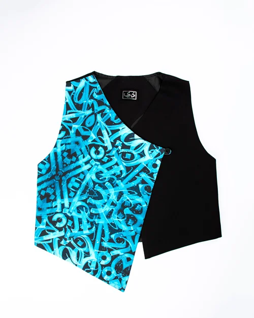 جلیقه غیرقرینه فیروزه