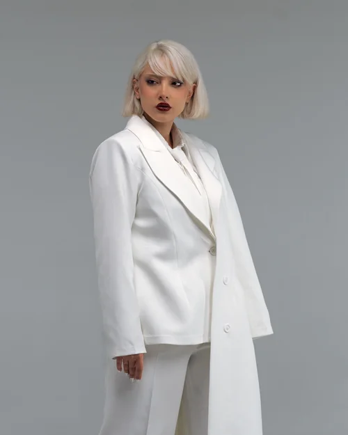 کت کوتاه classy سفید با آستر
